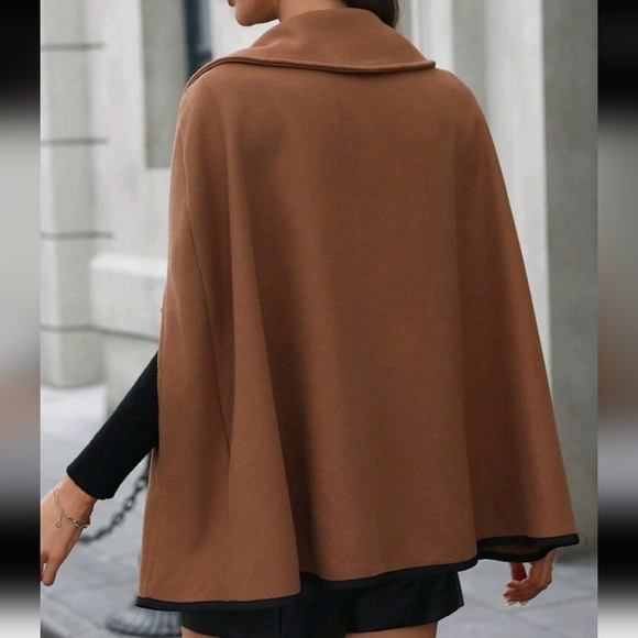 Elegant Bow Tie Cape Cloak Jacket For Autumn/Winter - Picture 3 of 5
